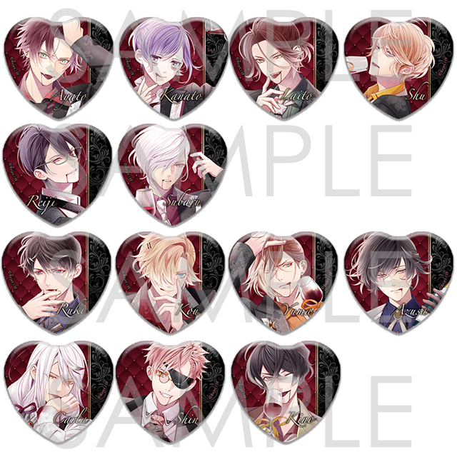 DIABOLIK LOVERS CLUB真万魔殿 ラメハート缶バッジ