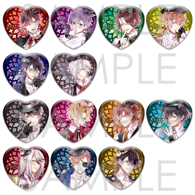 DIABOLIK LOVERS Beauty & Vampire ラメハート缶バッジ